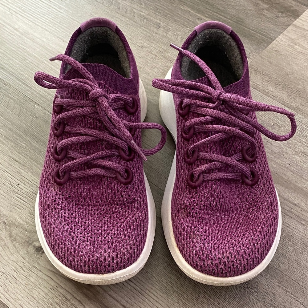 Allbirds Tree Dashers Sneakers Purple Heather Walking Travel One Bag Womens Sz 9